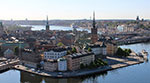 Utsikt från Stockholms Stadshus högst upp mot Gamla Stan.